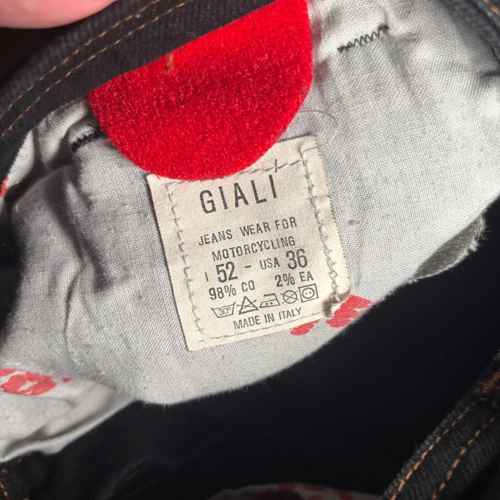 Giali Italy Motorcycle Riding Jeans Black Padded Armor 2100 TIBA Mens 36 52 - Picture 7 of 16